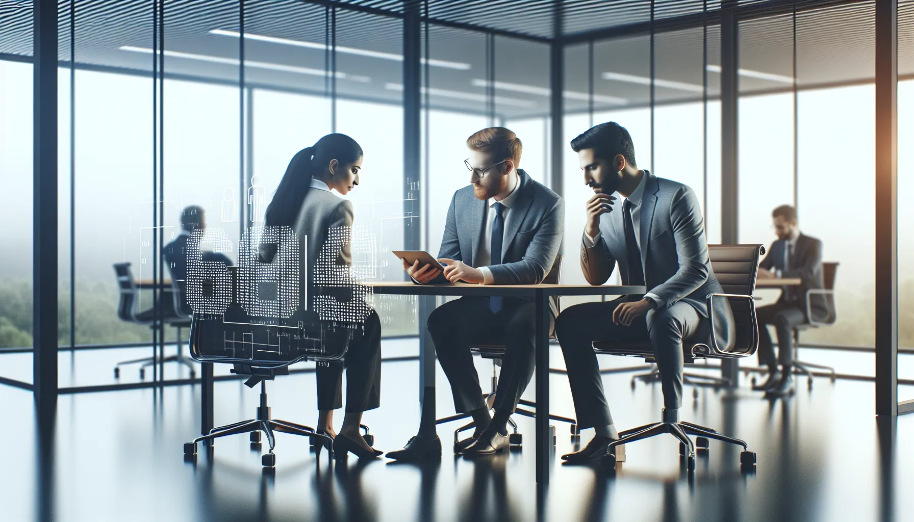 diverse team discussing numerical interpretations in a modern office.