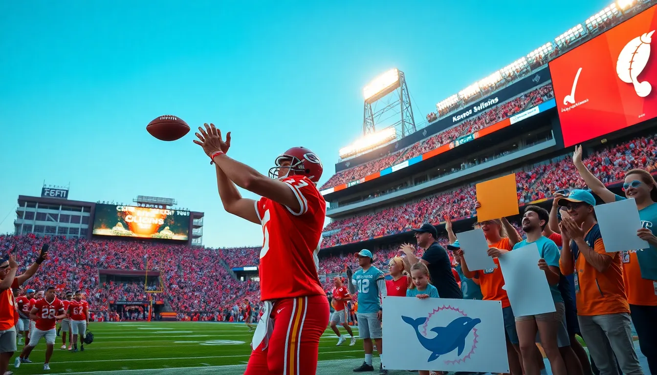 fans cheering at an NFL game with players in action during October.