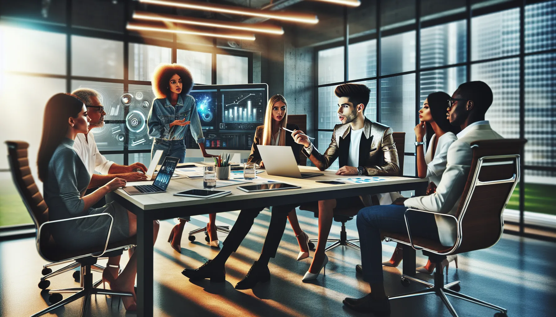 Brianchavez85 collaborating with a diverse team in a modern office.