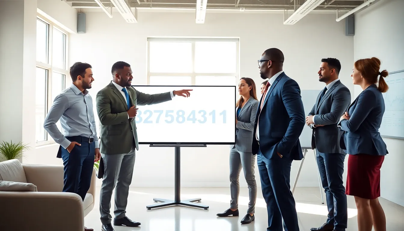 team discussing the significance of a unique identifier in an office.