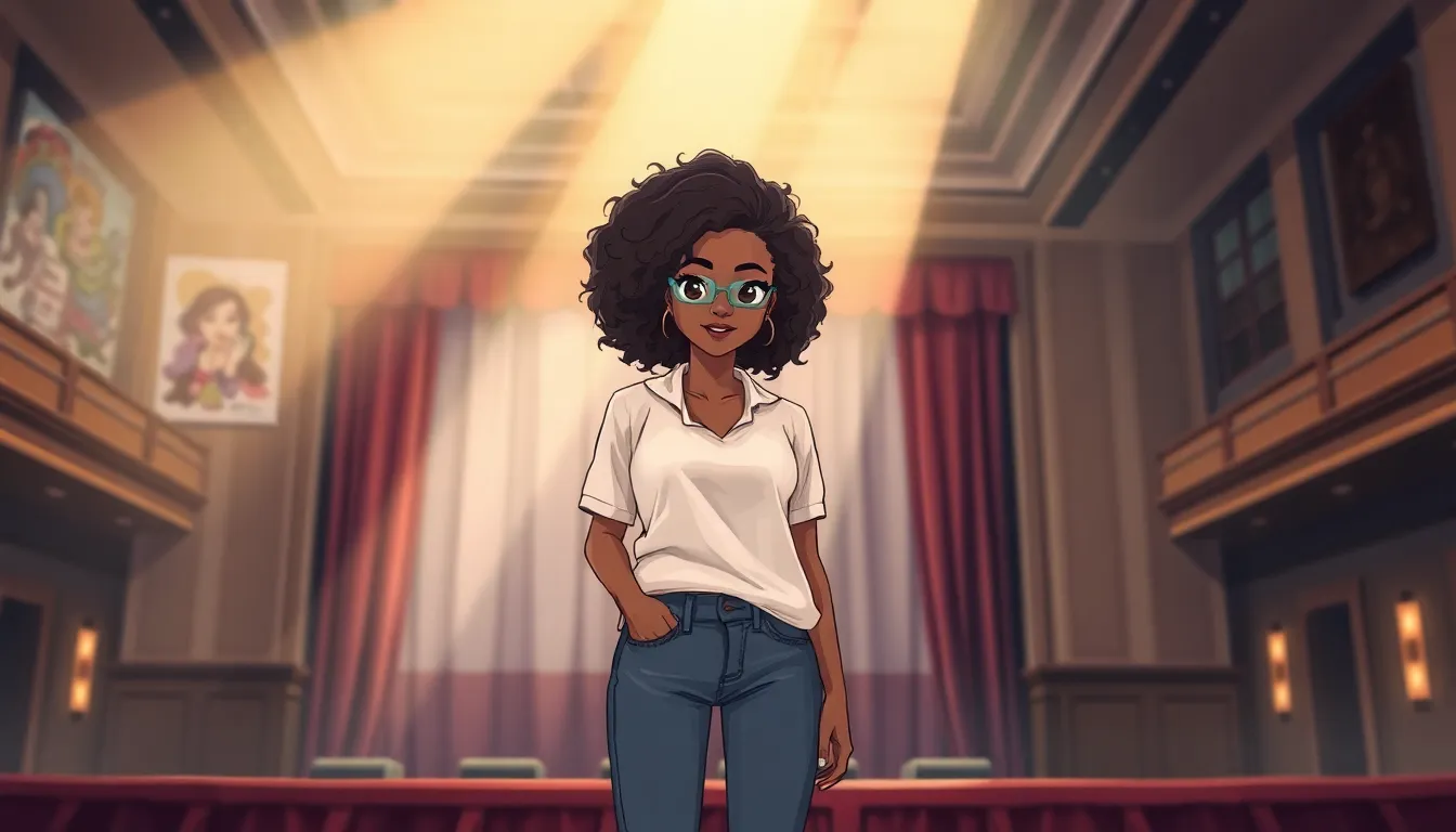 young woman on stage, symbolizing Kristenaxx's journey to stardom.