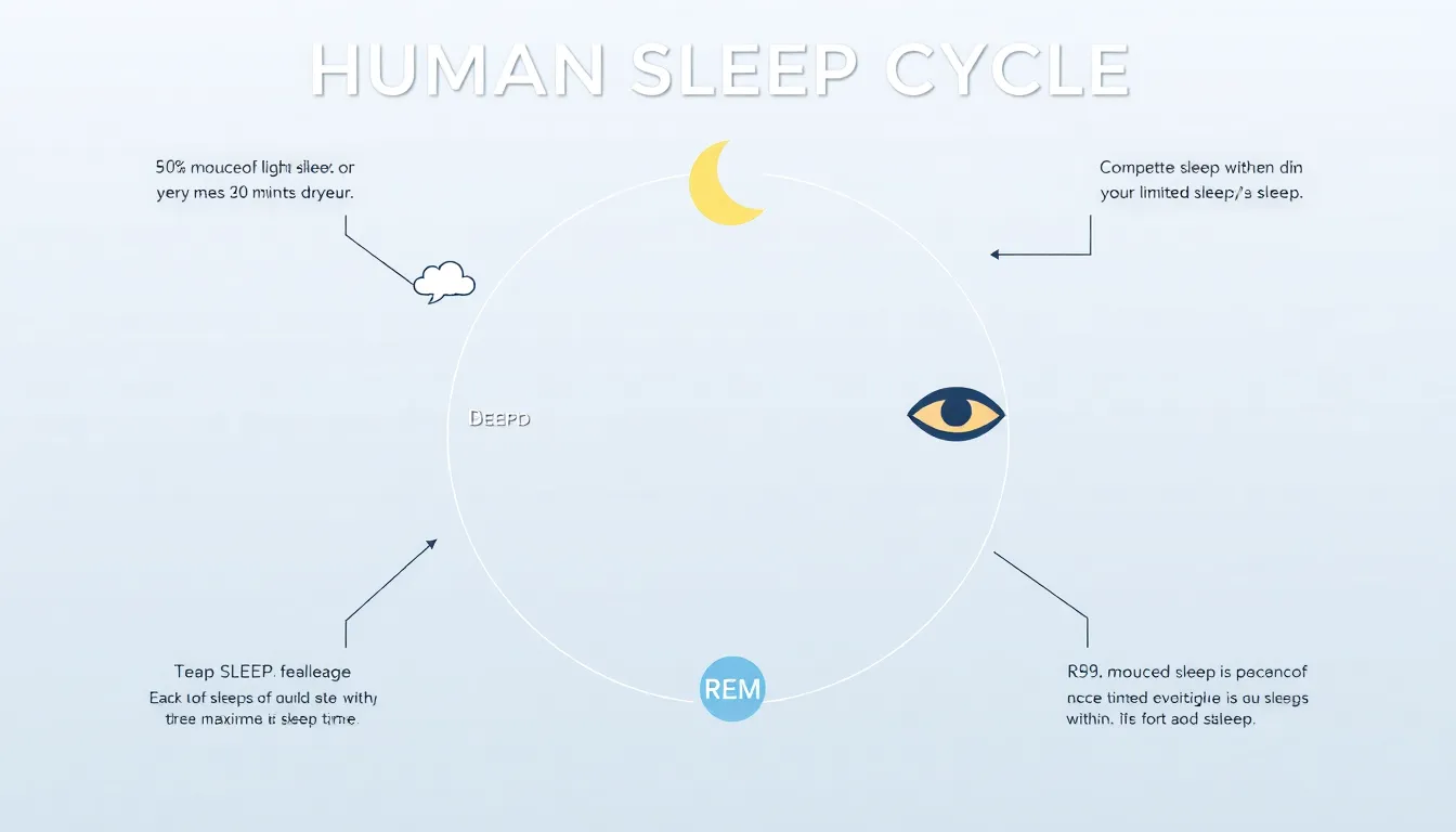 infographic of the human sleep cycle stages.