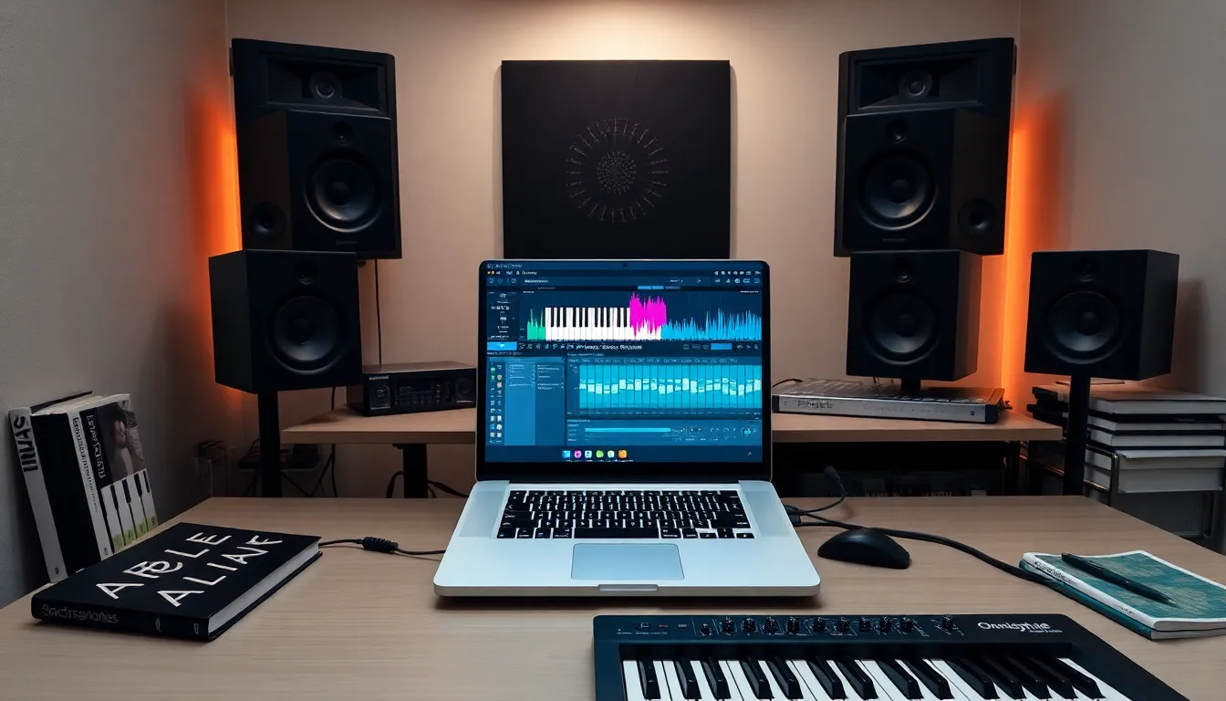 music production setup featuring Spectrasonics virtual instruments.