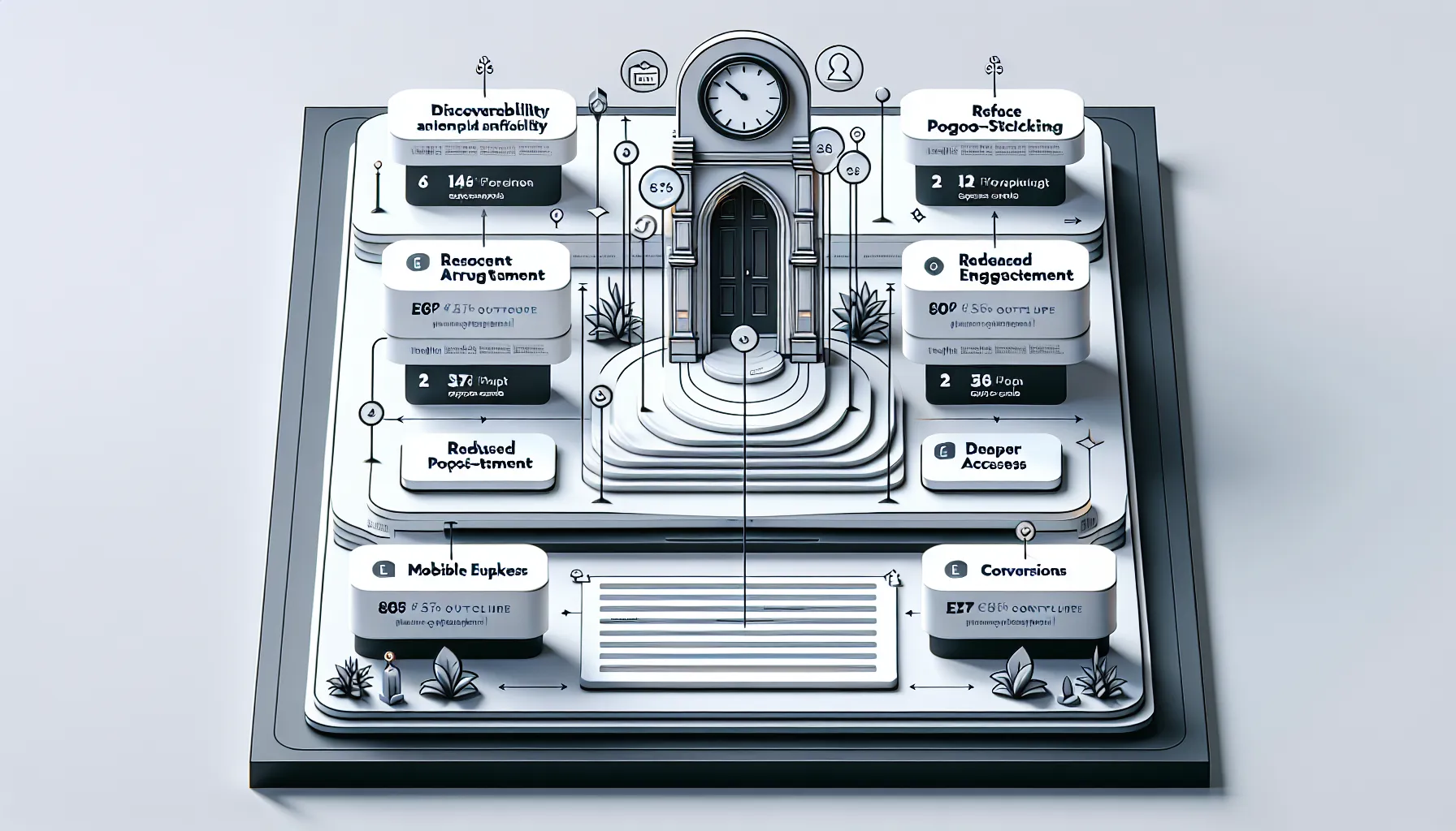 Flow from search results to page showing UX SEO steps and outcomes.