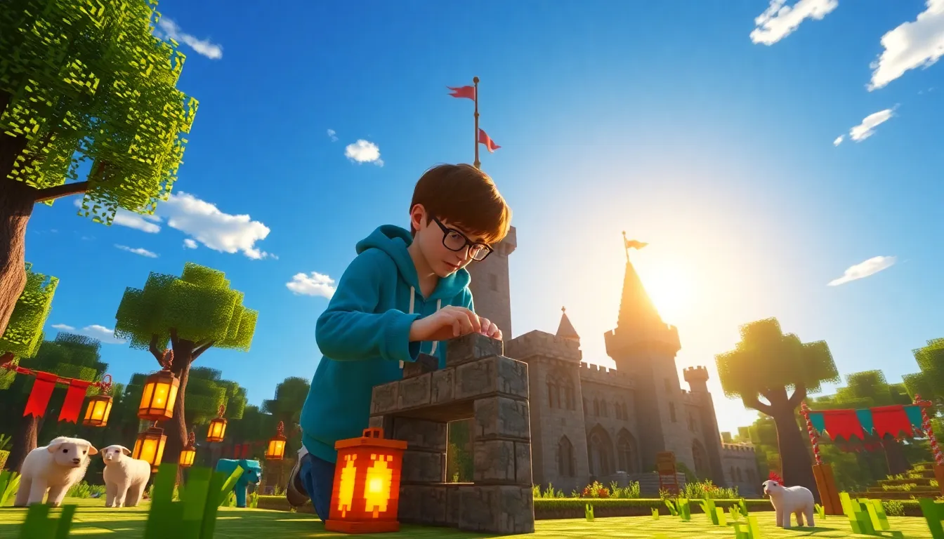 a player building a medieval castle in Minecraft’s latest update.