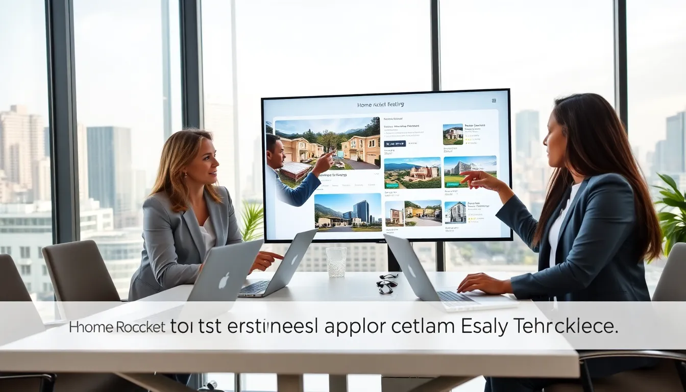 diverse team collaborating in a modern real estate office.
