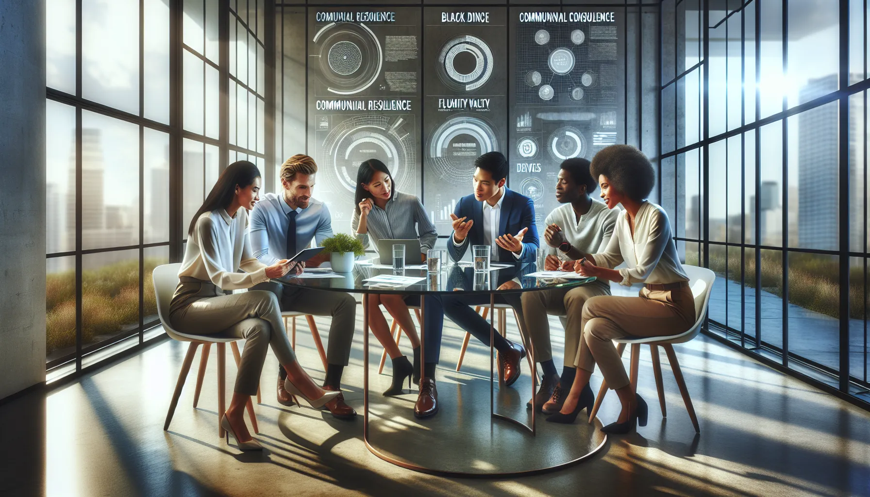 diverse team discussing disquantification concepts in a modern workspace.