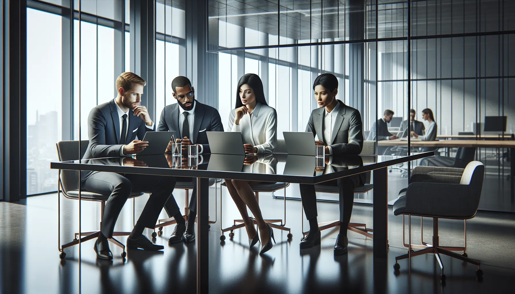 diverse team discussing Oalieva81 in a modern office setting.
