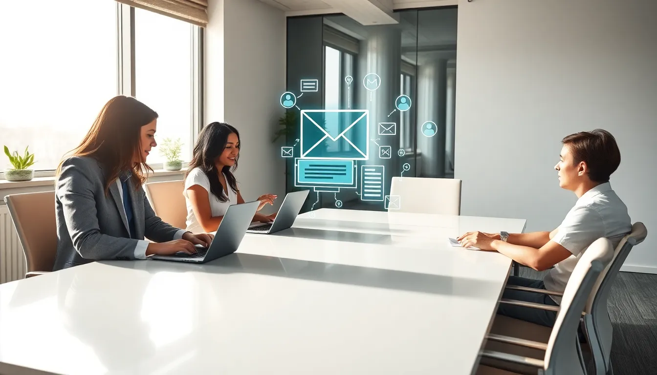 diverse team collaborating in a modern office setting.