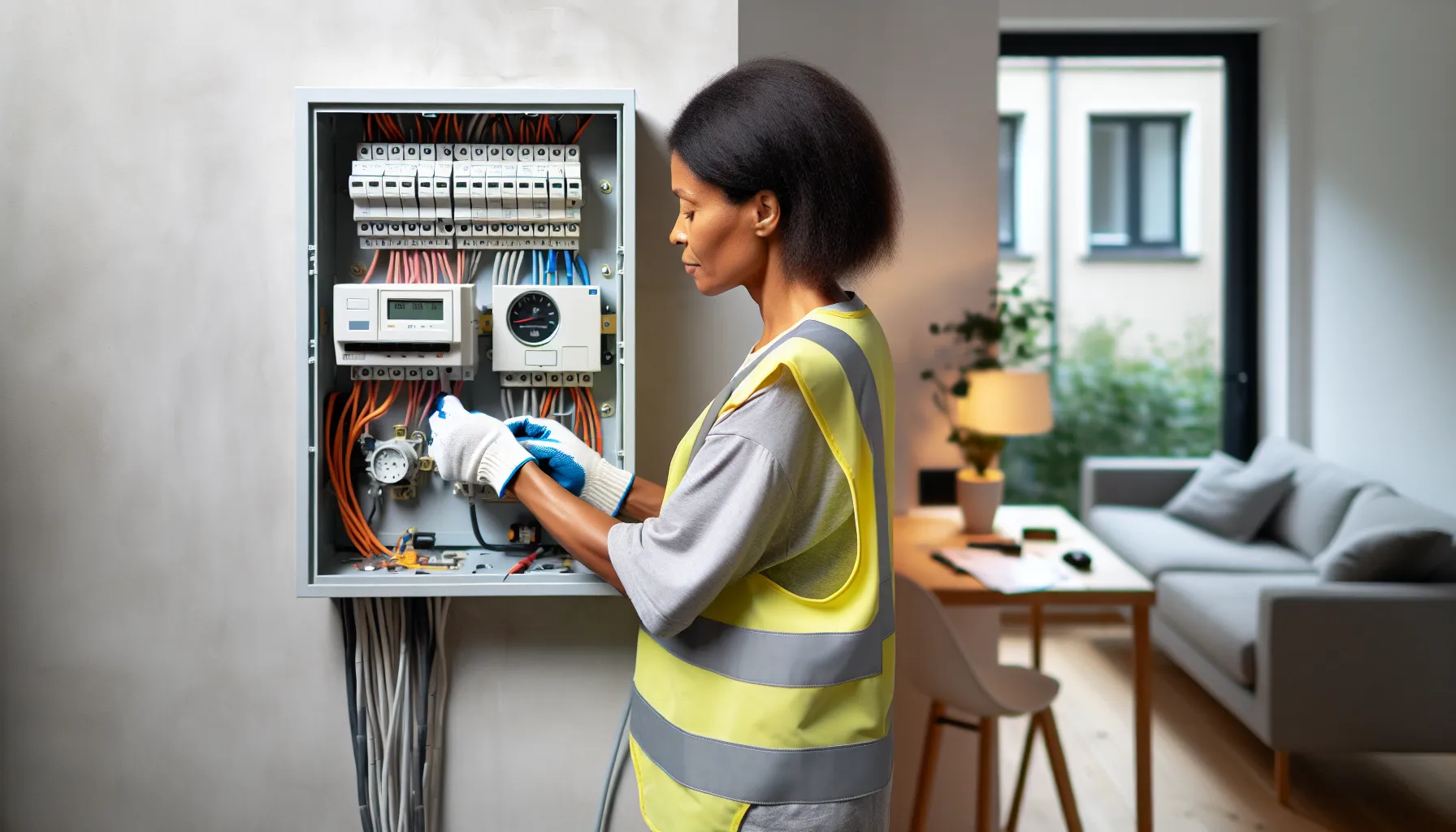 Croatian electrician disconnecting electrical components from residential panel