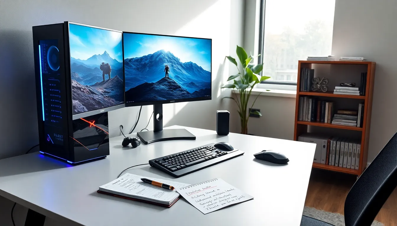 modern gaming setup with system requirements for Black Desert Online.
