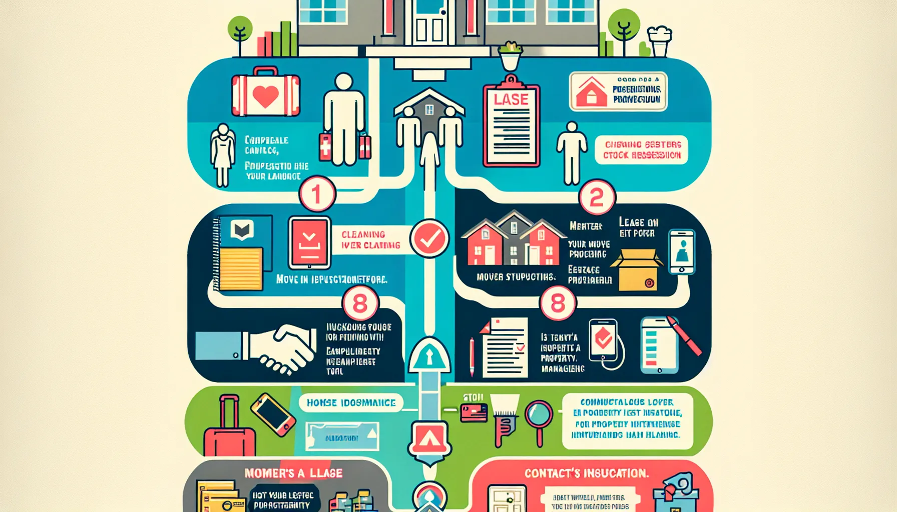 visual guide showing steps and essentials for tenant move-in in Orinda