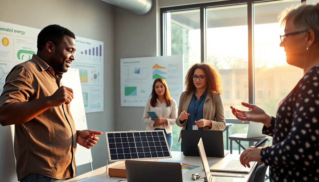 a diverse group at a workshop focused on energy efficiency and power generation.