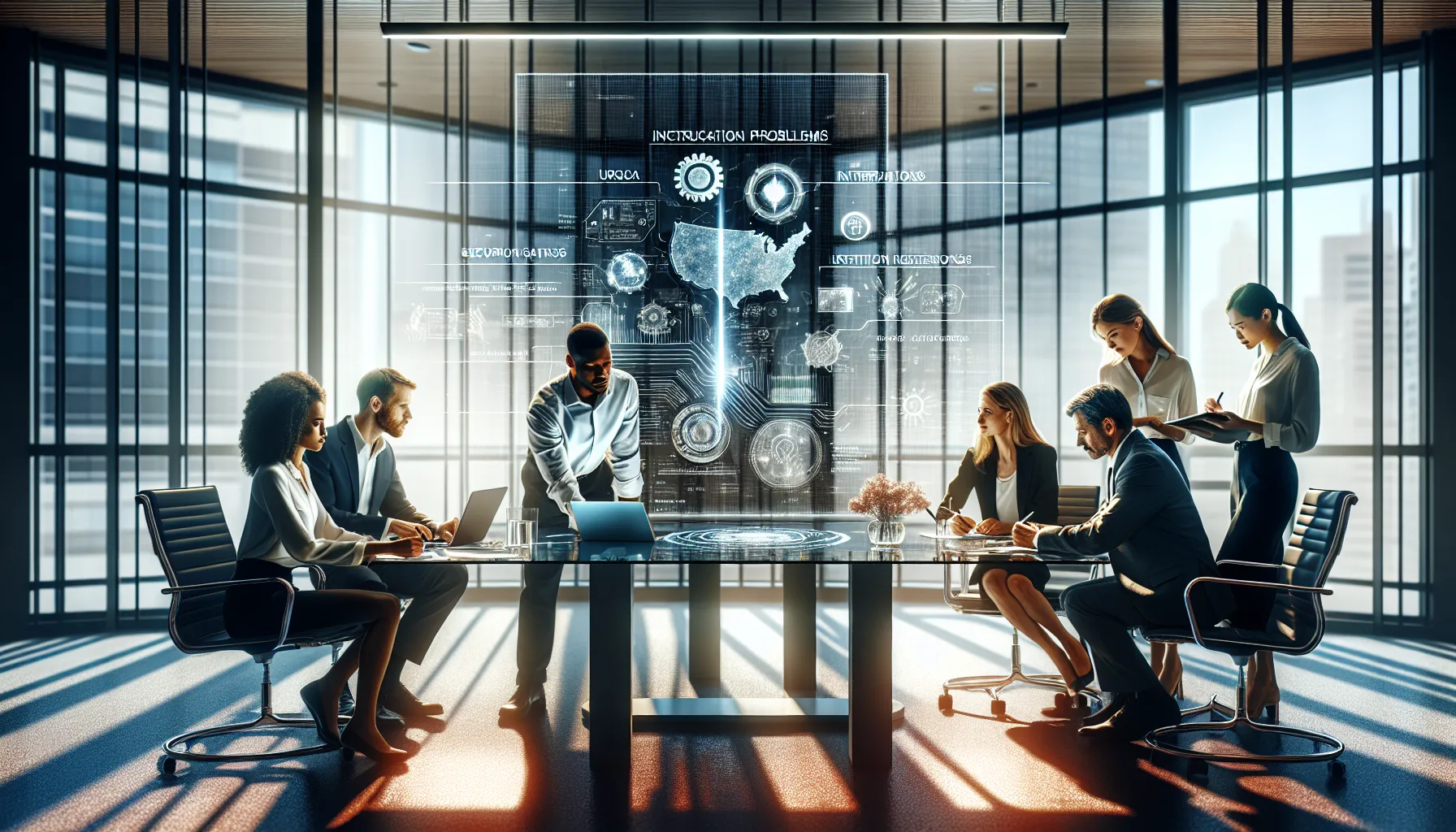 diverse team discussing integration challenges in a modern office.