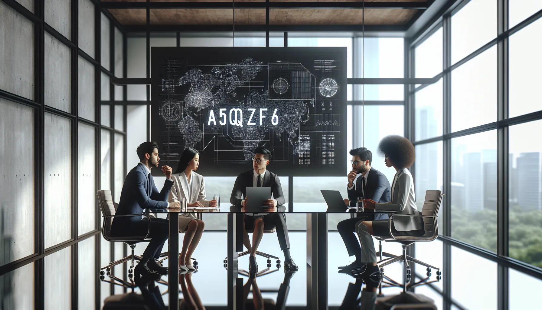 diverse team discussing technology in a modern office setting.