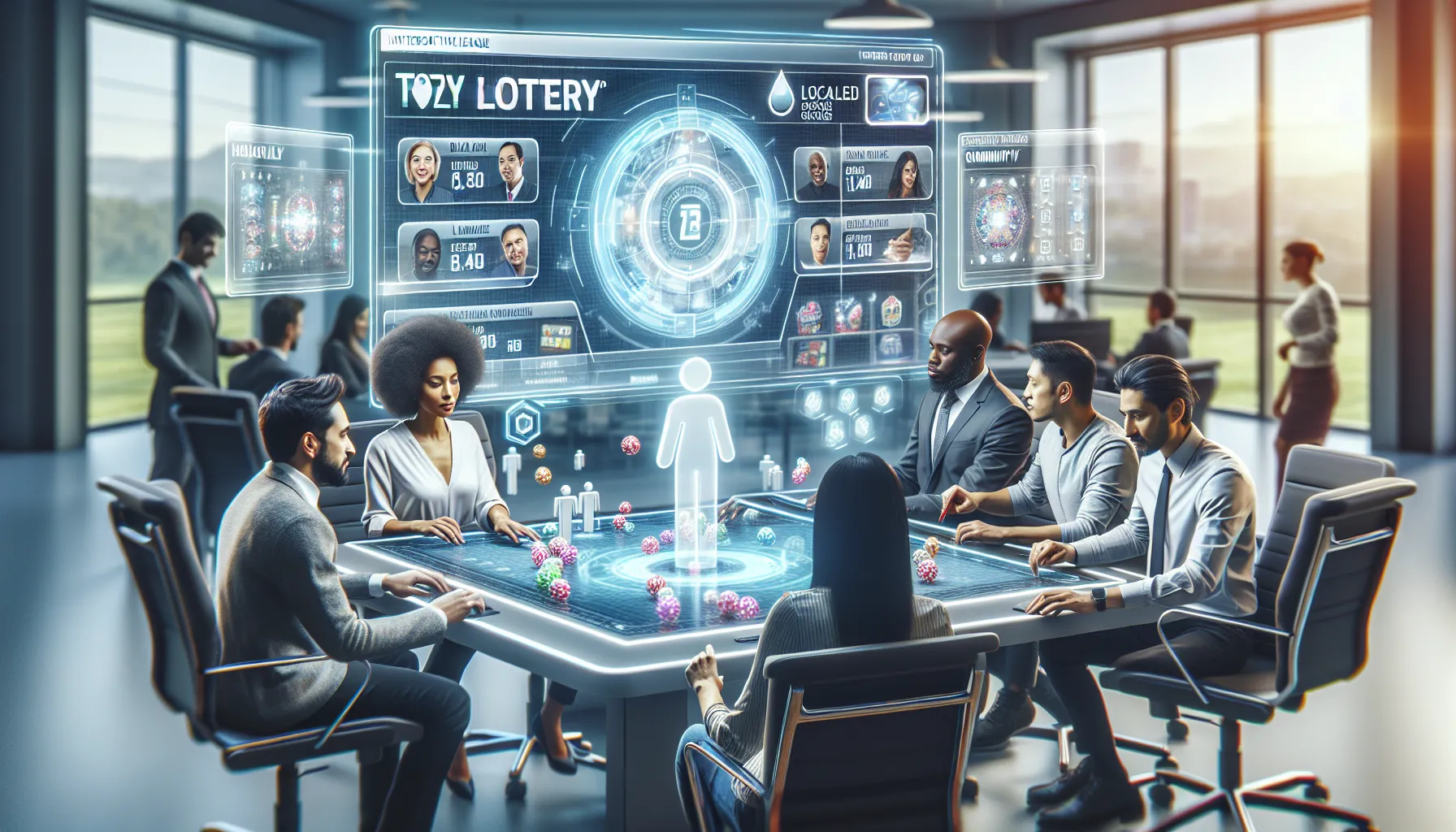professionals engaged in an interactive online lottery game.