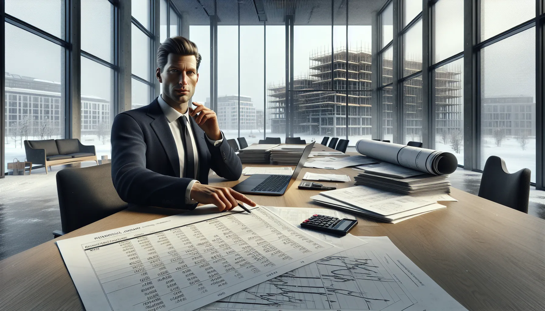 Hvordan utvikle en effektiv strategi for å tiltrekke investorer til byggeprosjekter 3 Project manager presenting cash-flow and irr scenarios to investors in a norwegian office.