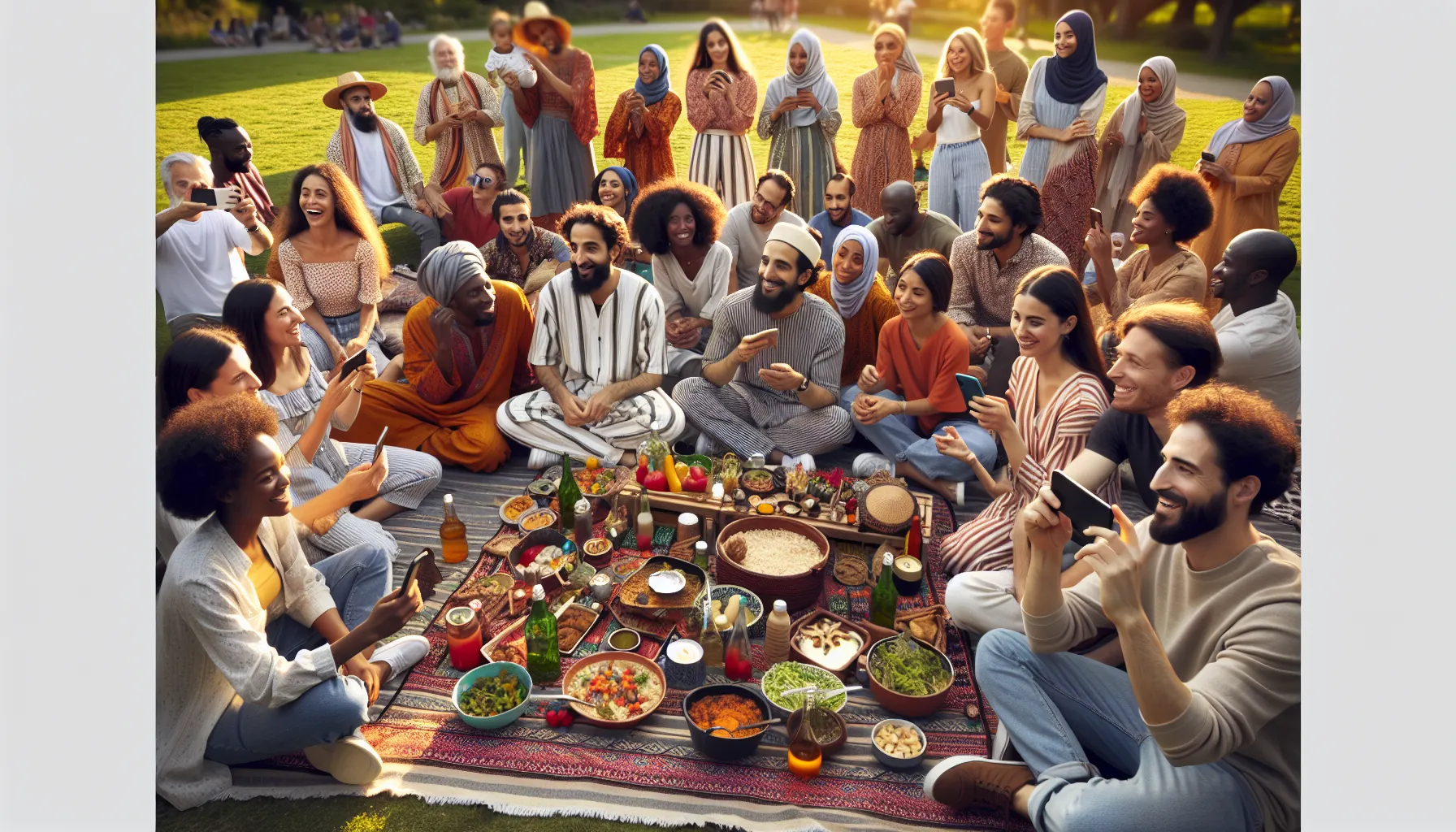 diverse family enjoying a gathering celebrating Xidhanem Malidahattiaz.