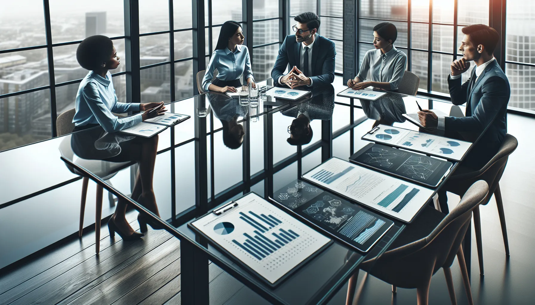 professional team discussing the relevance of data in a modern office.