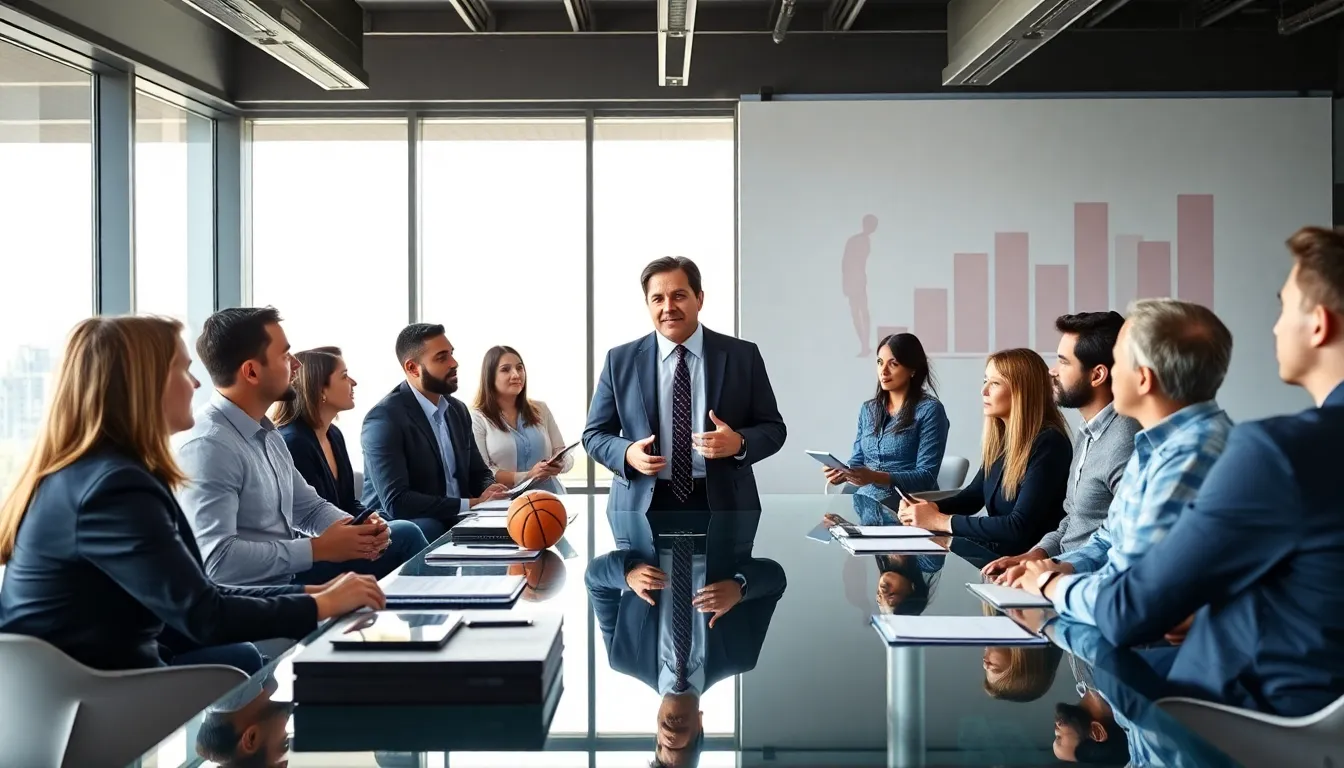 Mark Cuban leading a business masterclass with a diverse group of professionals.