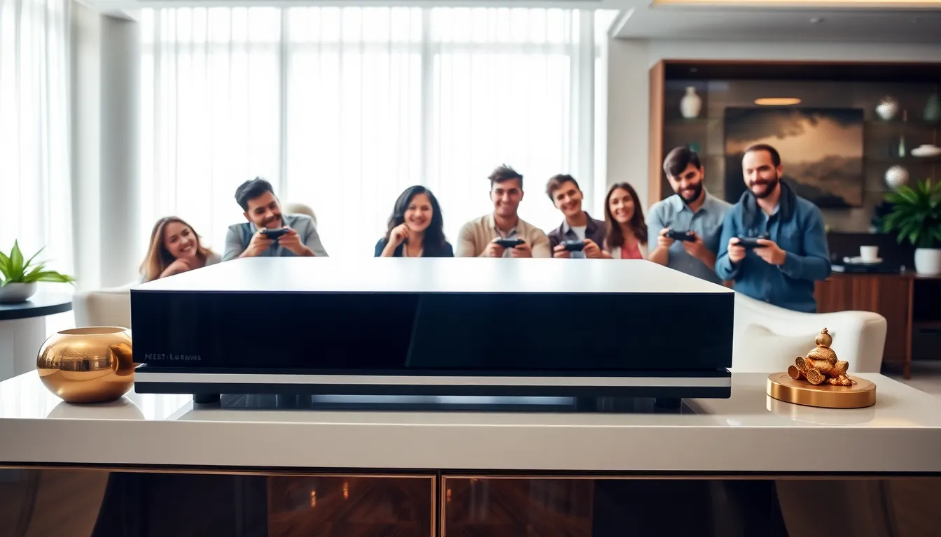 luxurious gaming console in a stylish living room setting.