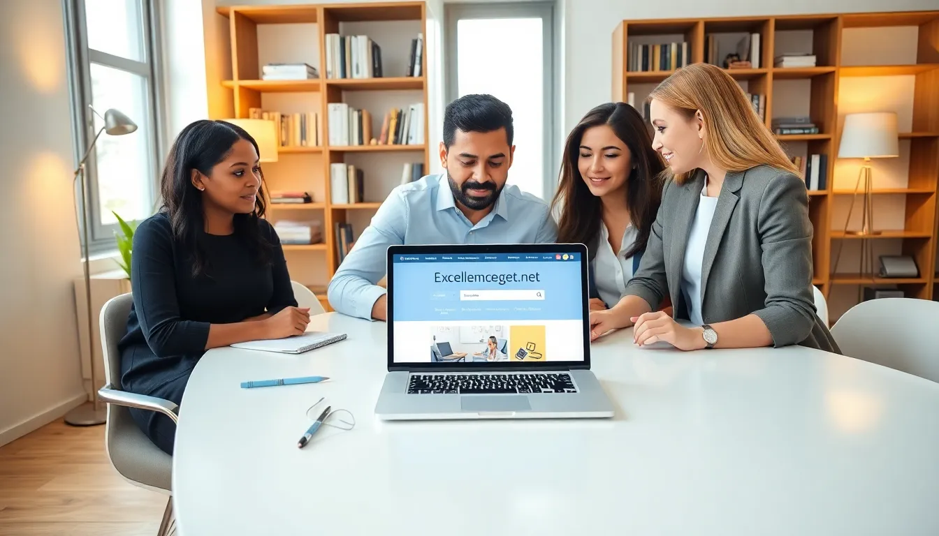 diverse professionals collaborating at a modern workspace.