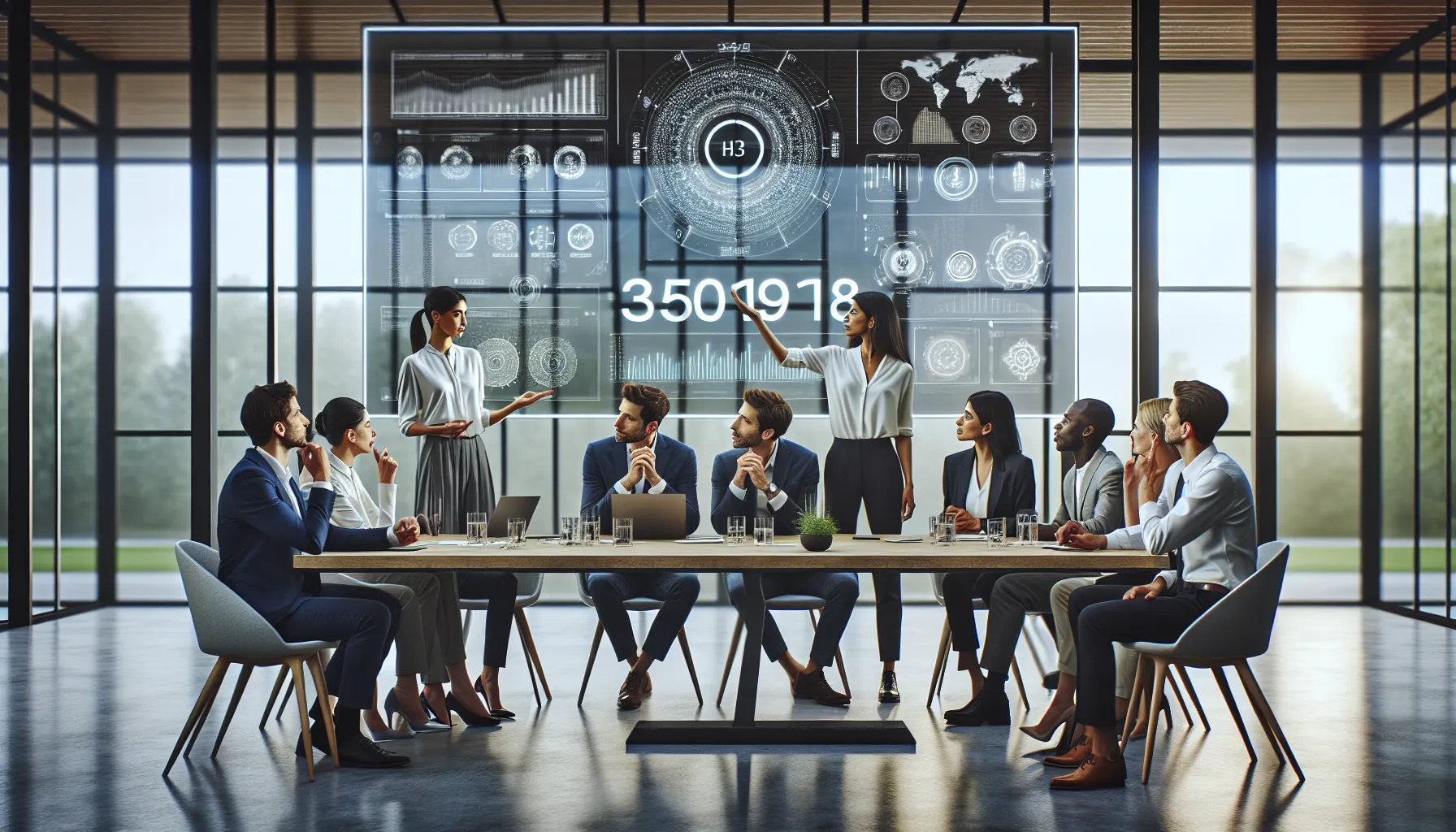 professionals discussing the significance of the number 3510196138 in an office.