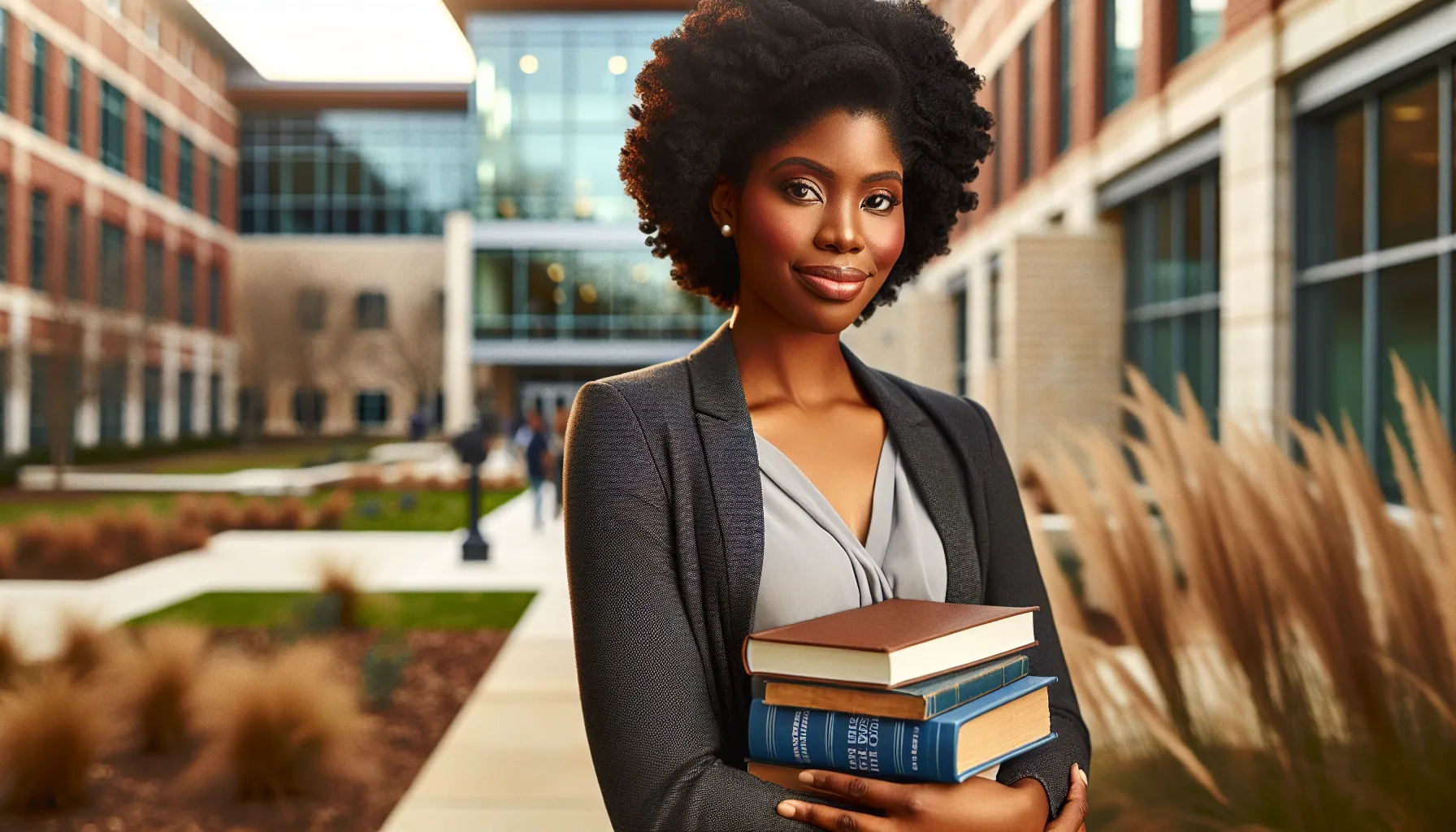 Portrait of Barbara Sherwood Latibeaudiere at a university campus.