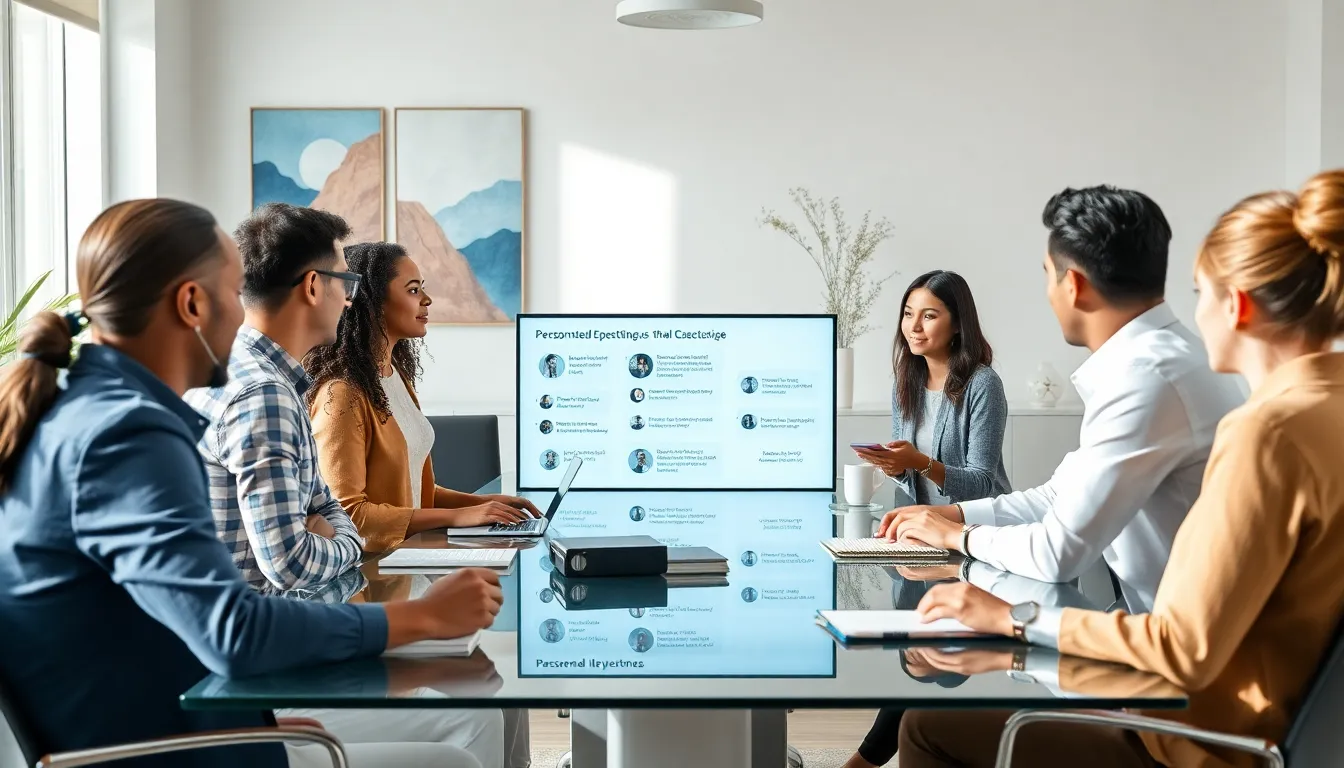 diverse team collaborating on customer service strategies in a modern office.