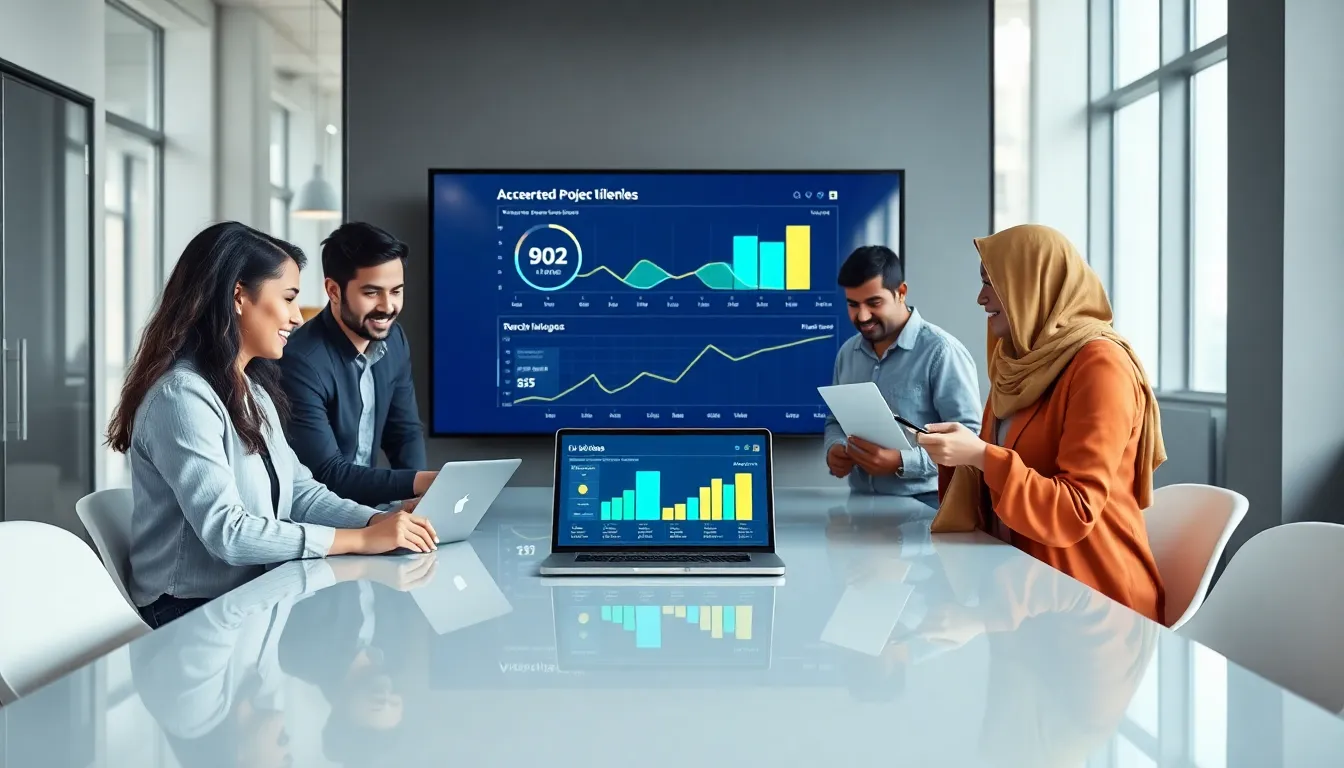 Diverse team discussing the advantages of low code platforms in a modern office.