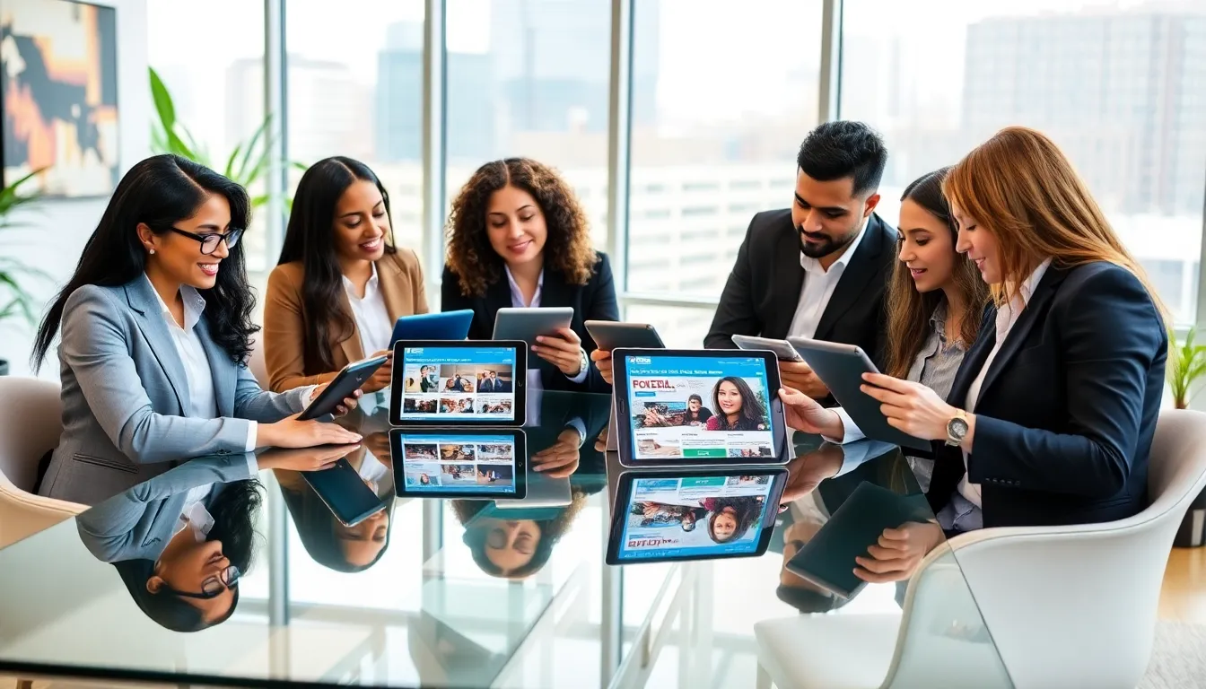 diverse team collaborating on event planning at a modern office.