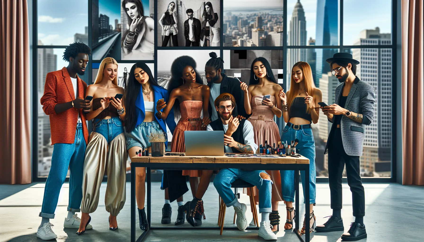 diverse group exploring fashion trends influenced by Rinaxoxo45.