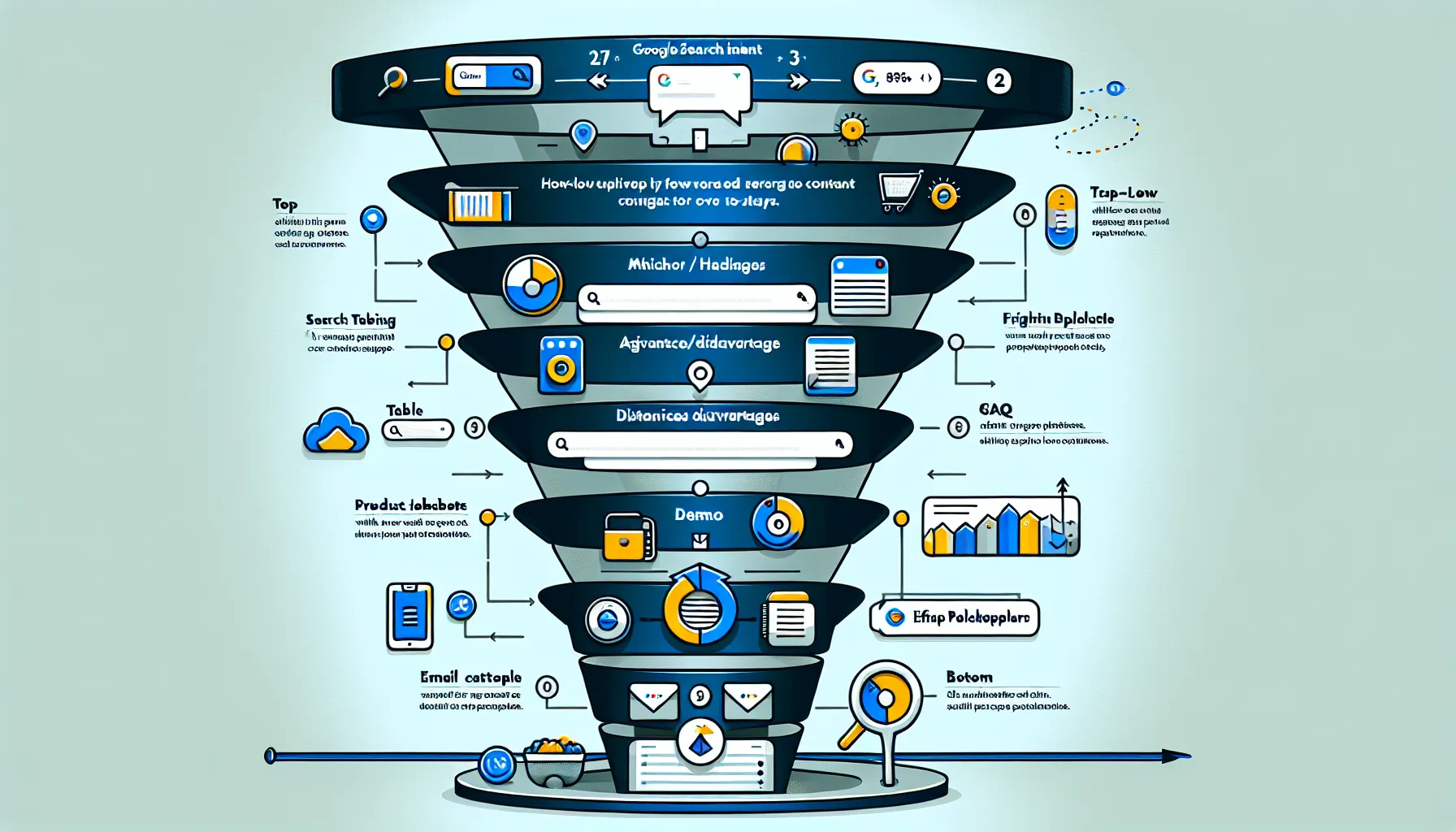 UK funnel mapping Google search intent to content formats by stage.