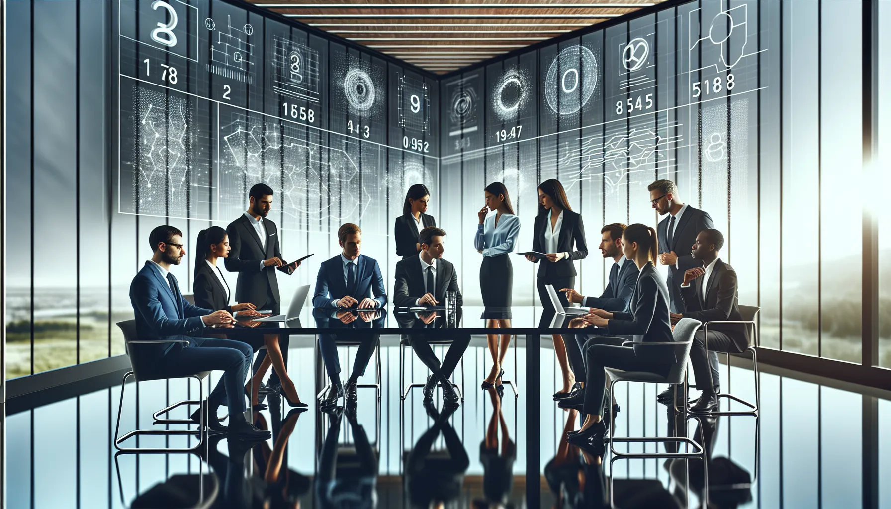 diverse team discussing the significance of a significant number in a modern office.