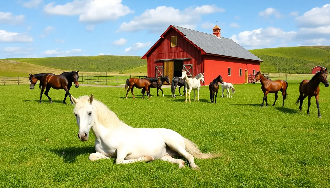 horses enjoying a peaceful retirement in a picturesque pasture.