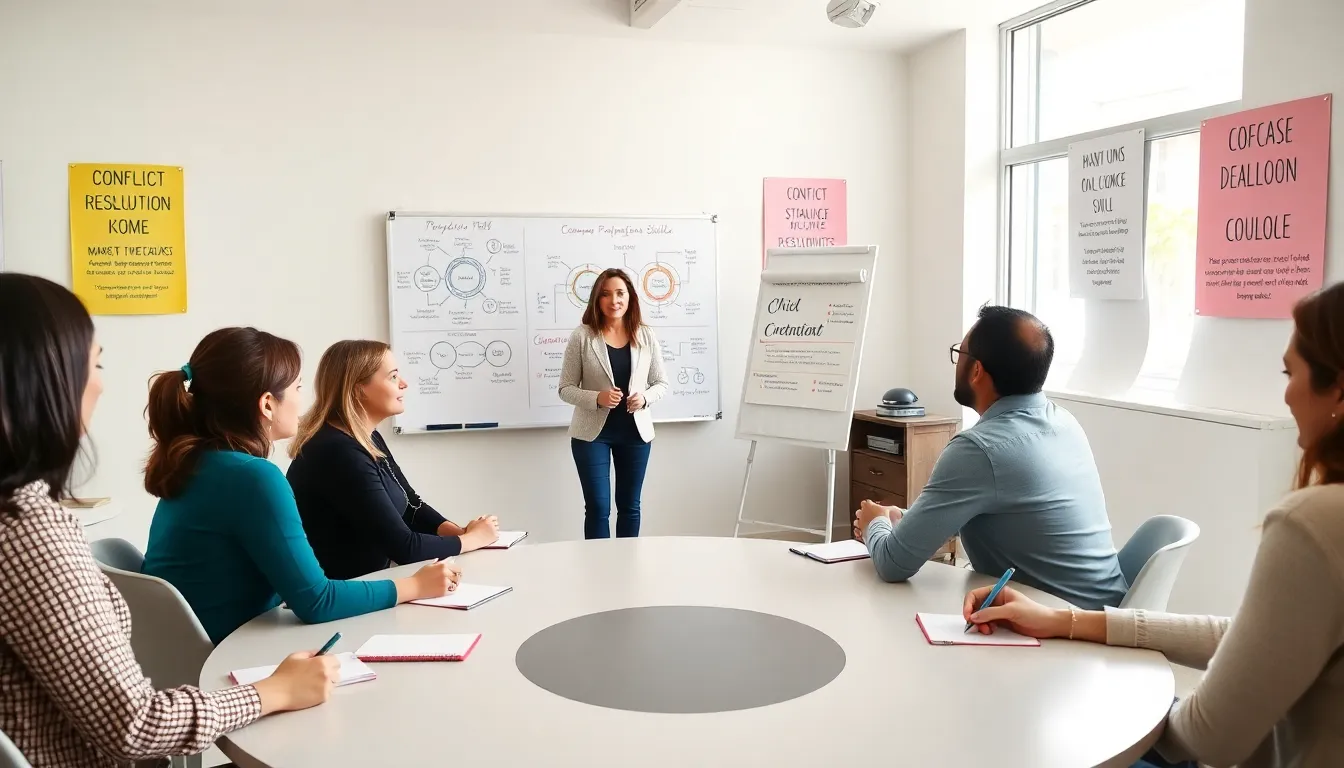 diverse parents attending a parenting class about divorce.