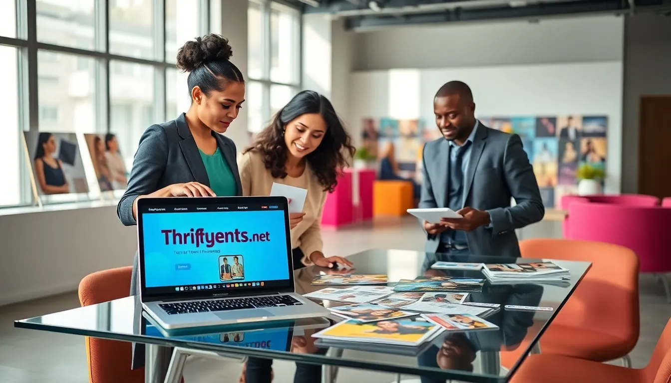 diverse team collaborating in a modern office for event planning.