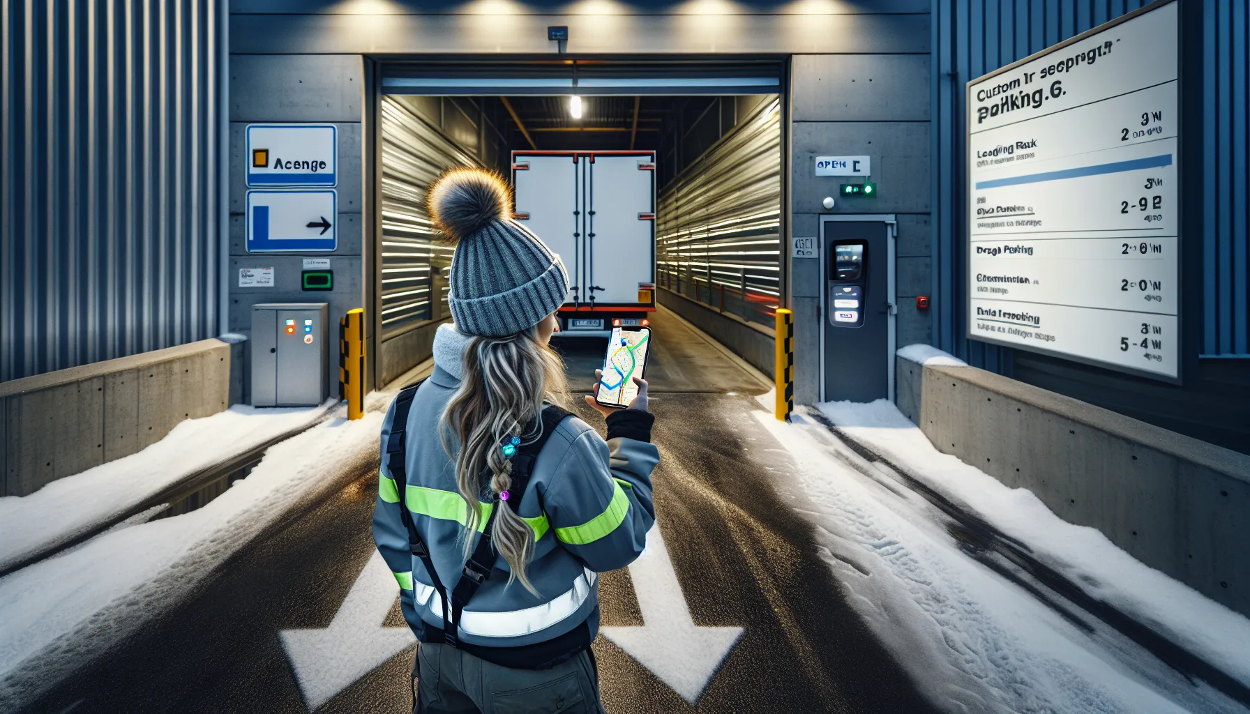 Hvordan finne den beste lagerplassen for små bedrifter 2 Owner checks route at norwegian self-storage while van reverses to ramp.