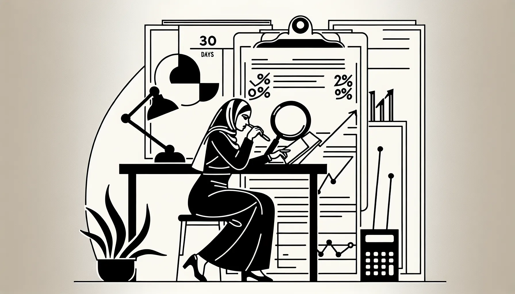 Dentist reviewing a compensation contract with magnifying glass and Michigan outline of Michigan Dental Contract Review.