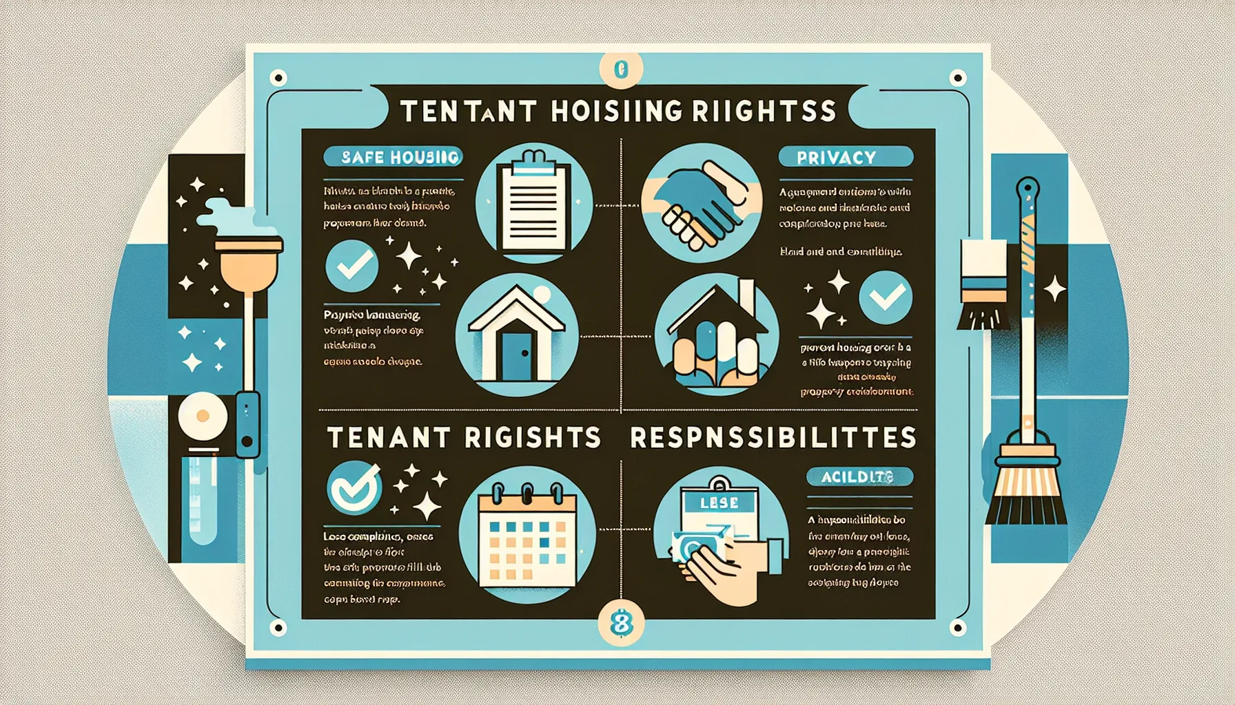 infographic showing Danville renters’ rights and responsibilities side by side