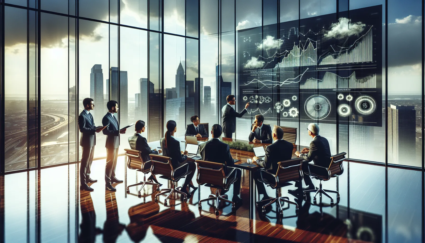 diverse finance team discussing capital raising strategies in a modern office.