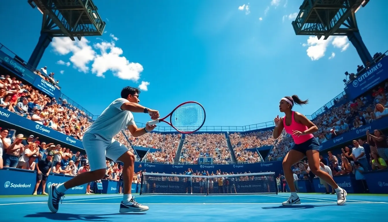 tennis match during the US Open featuring top-ranked players.