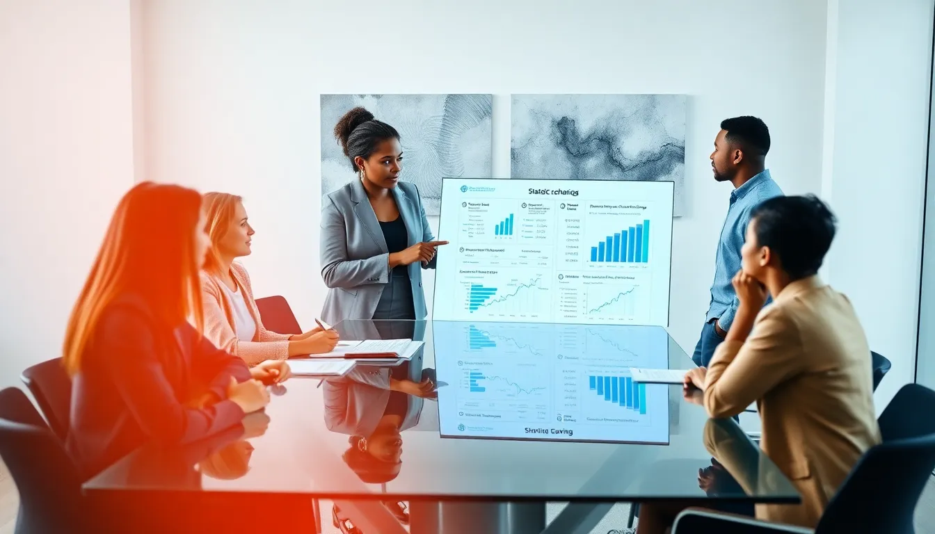 diverse team discussing cost saving strategies in a modern office.