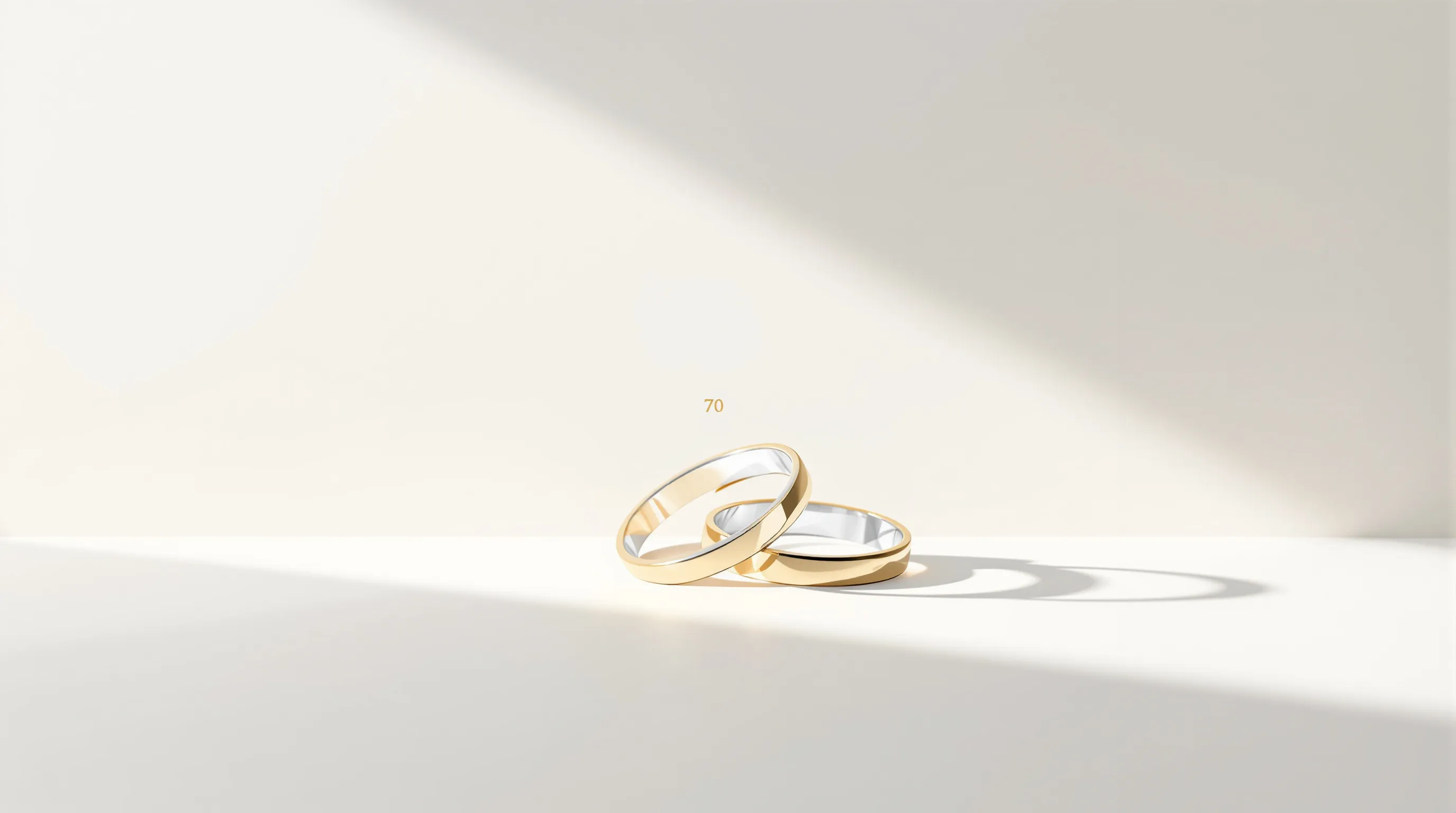 Two intertwined wedding rings with subtle gold accents on clean white background.