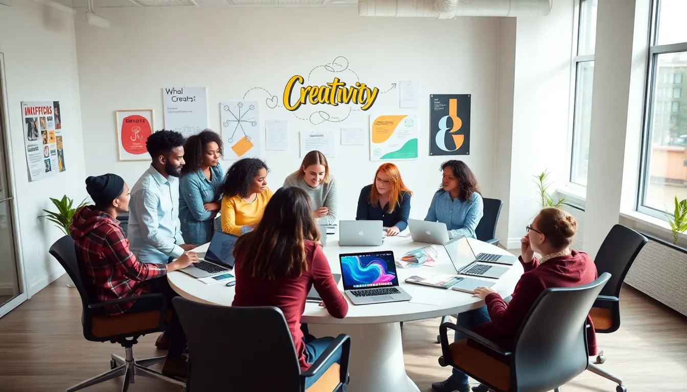 diverse professionals collaborating in a modern office setting.