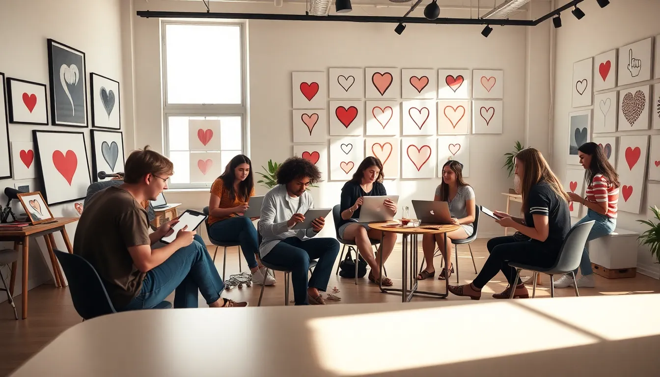 diverse artists creating digital art inspired by fingermyh3art.