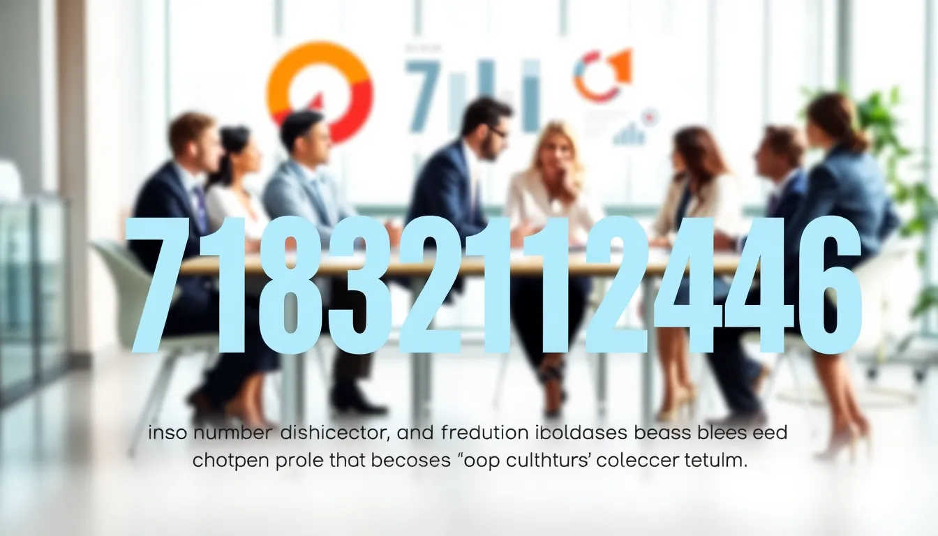 infographic about the number 7183218246 in a modern office setting.