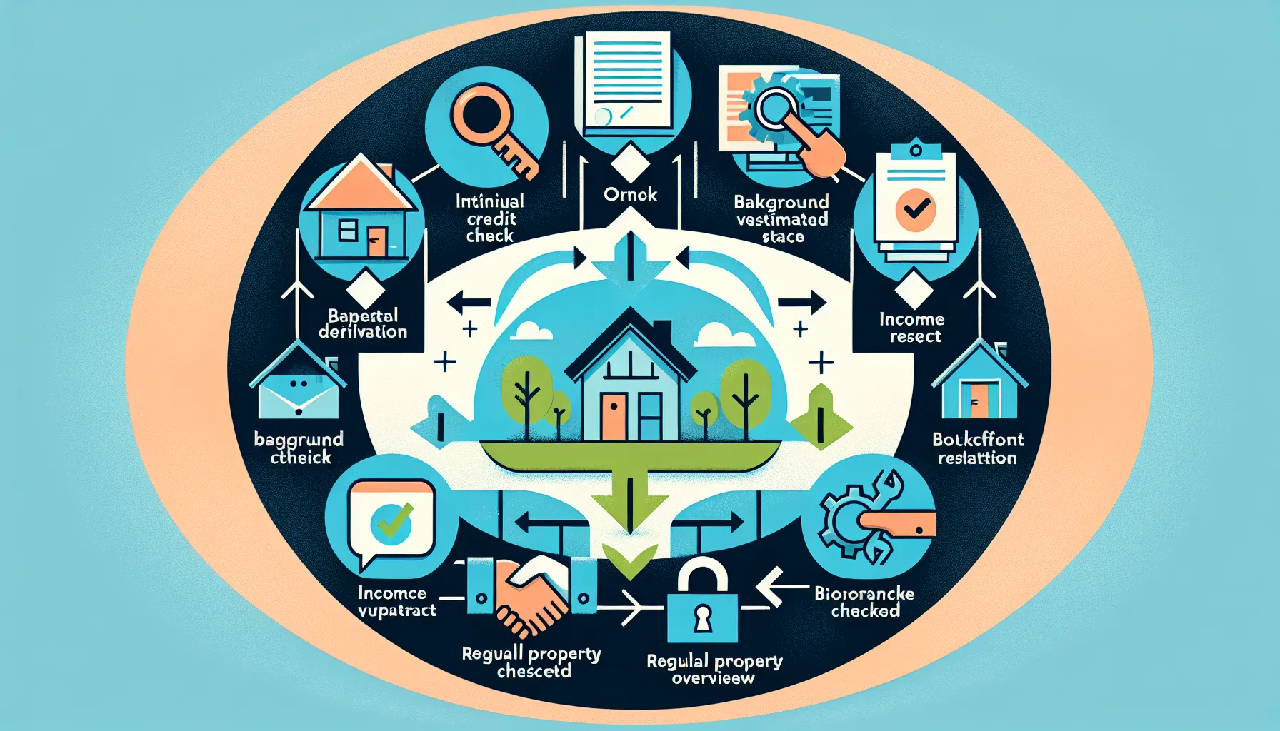 illustration of steps for tenant screening and retention in Orinda rentals