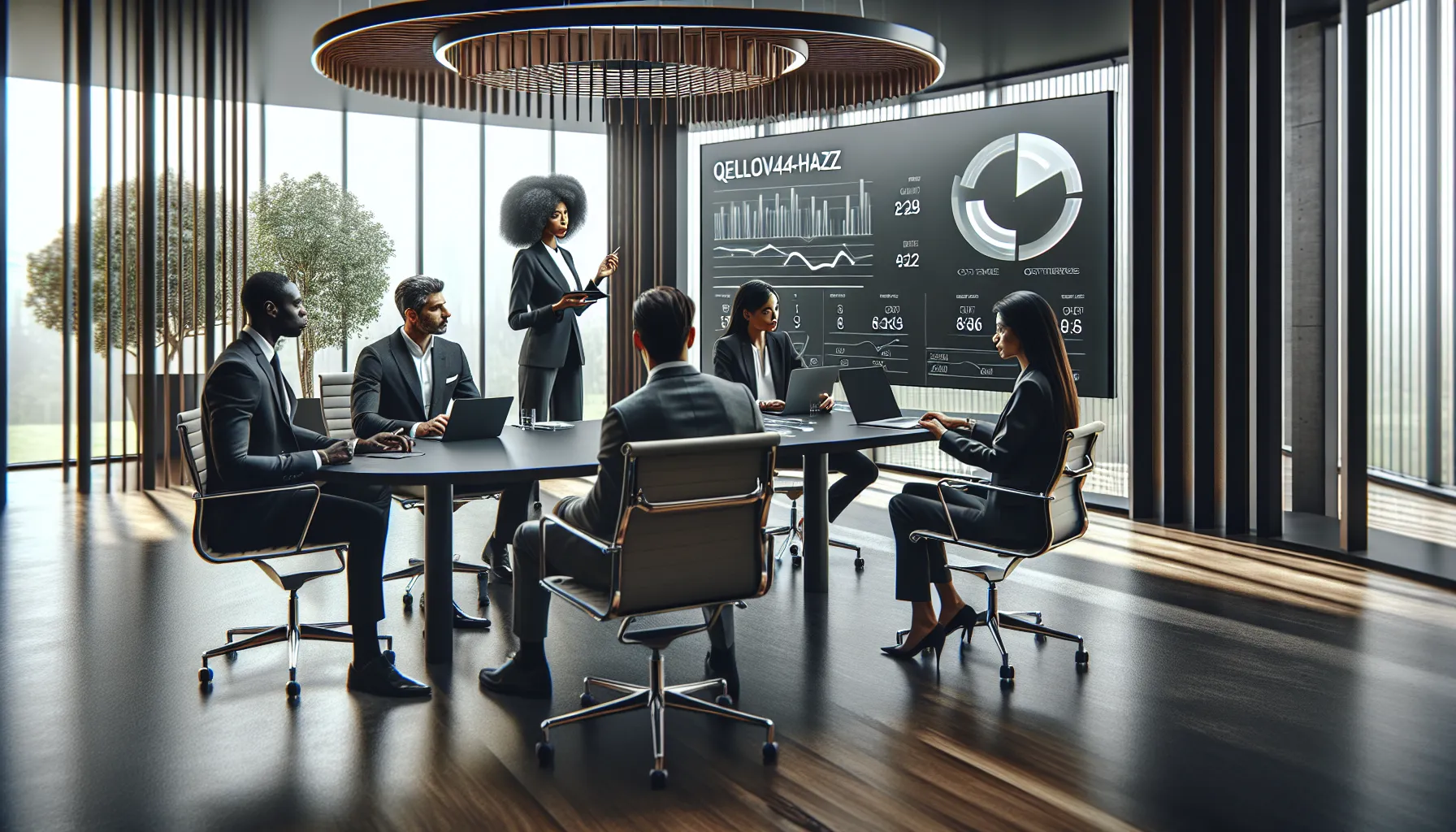 business professionals discussing cost-effective tech solutions in a modern office.