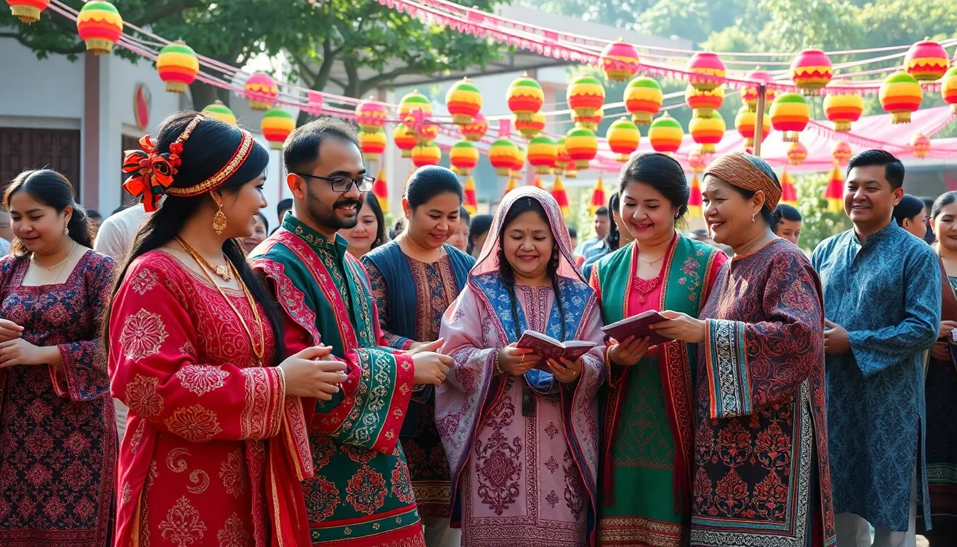 diverse people celebrating a cultural festival.